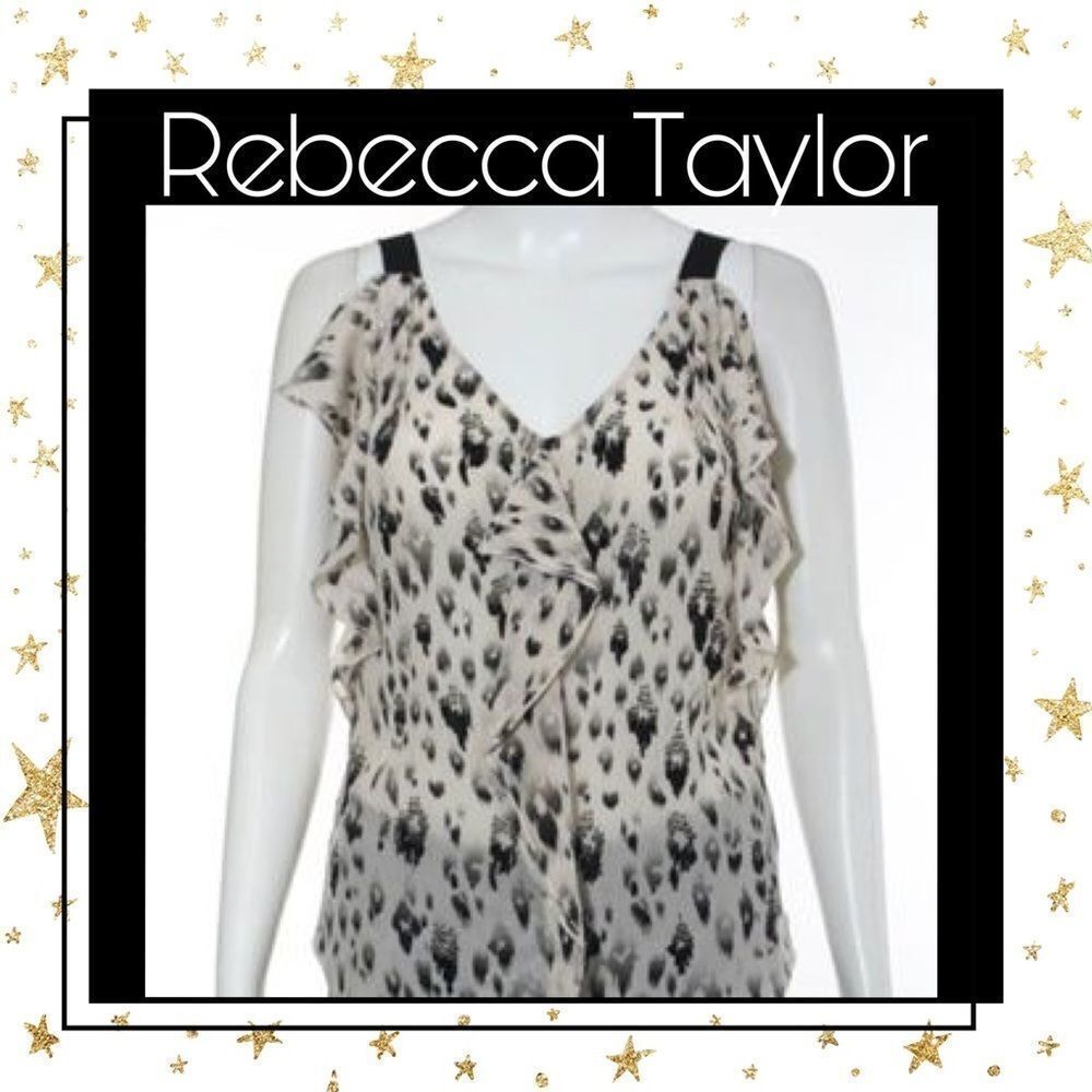 Rebecca Taylor Animal Print Sleeveless Blouse Sz 2